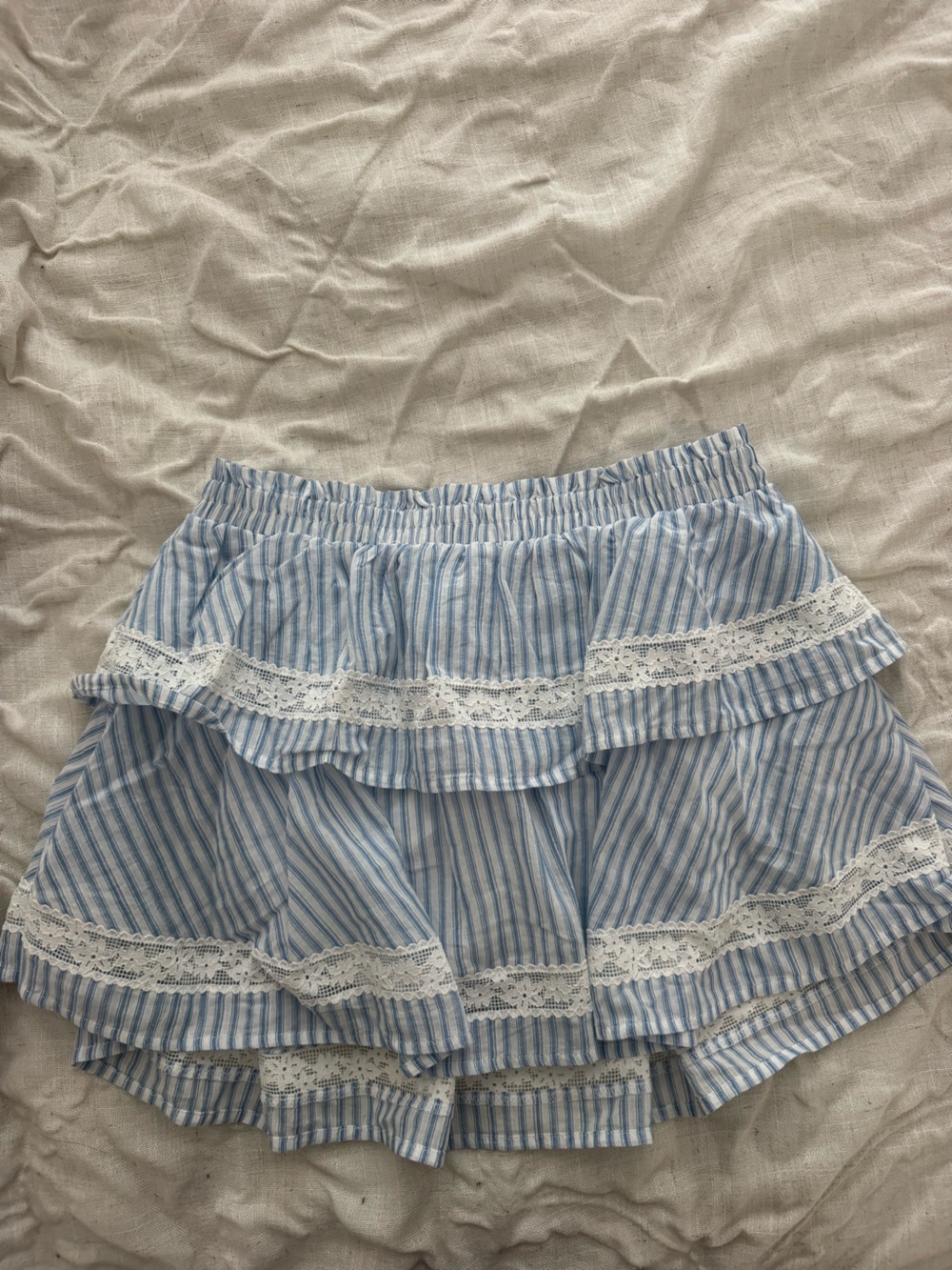 Wildfox Blue and White Striped Ruffle Shorts
